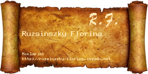 Ruzsinszky Florina névjegykártya